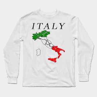 ITALY MAP GRAPHIC DESIGN Long Sleeve T-Shirt